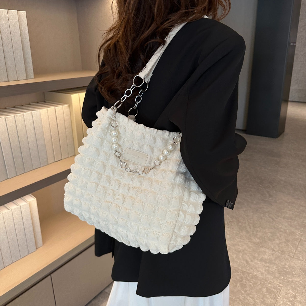 Chic Bubble Textured Tote Bag