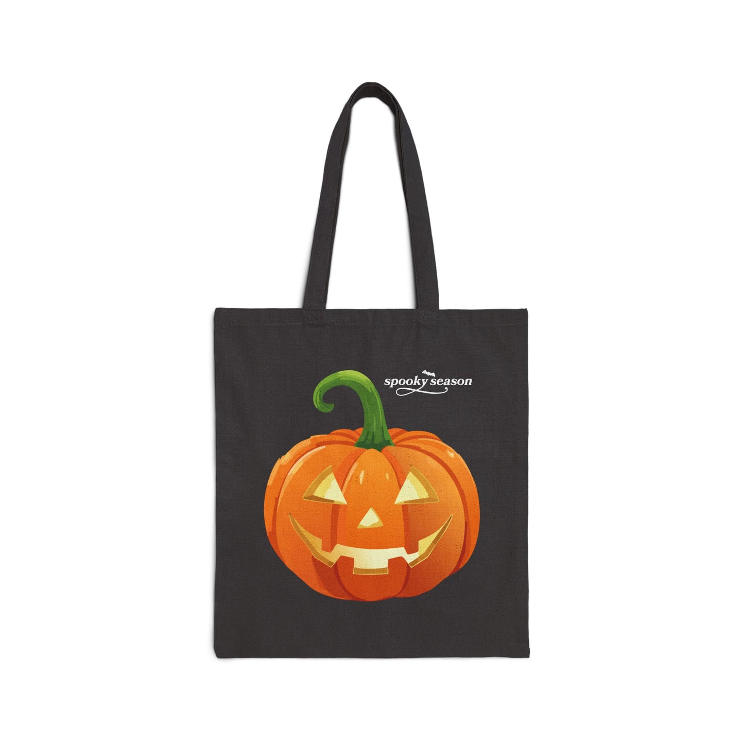 Spooky Season Jack Pumpkin Halloween Print Eco Cotton Canvas Tote Bag