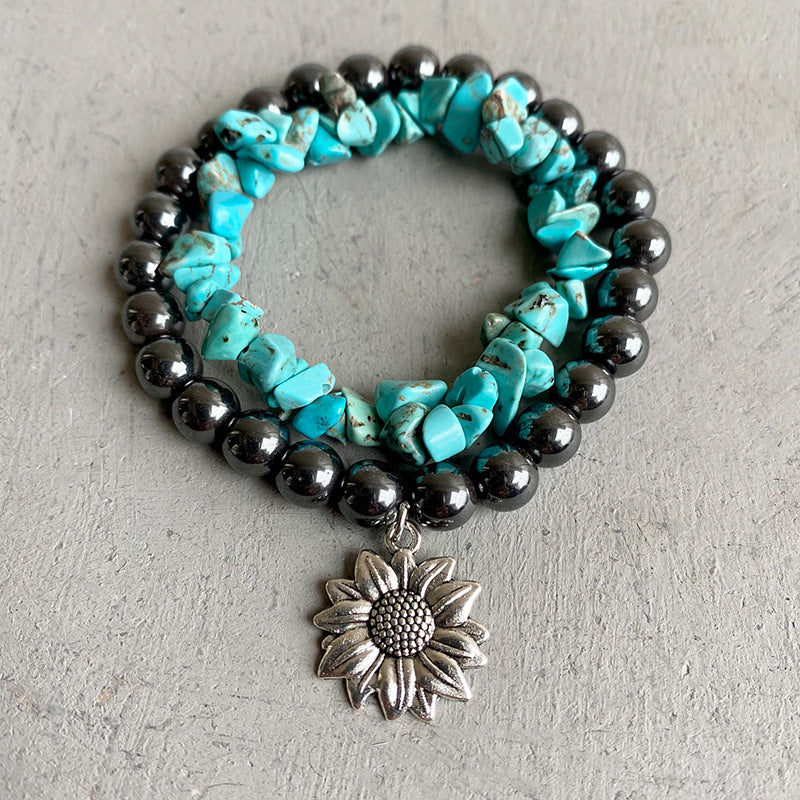 Chic Turquoise Alloy Bracelet