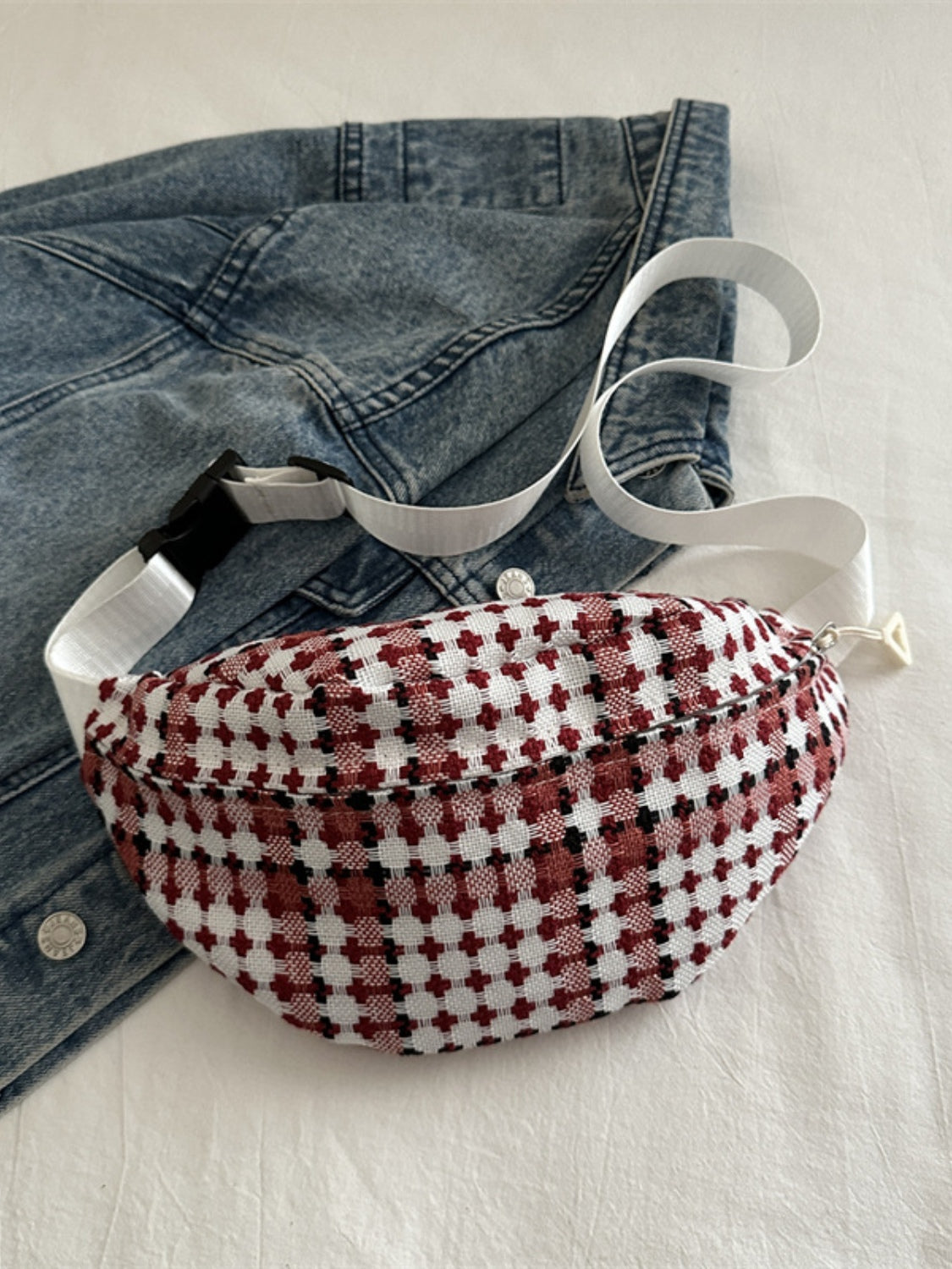 Plaid Wide Strap Unisex Chic Crossbody Bag