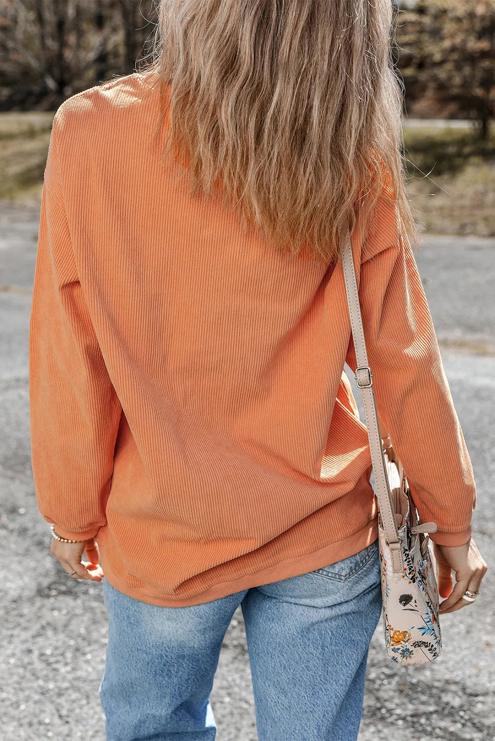 Big Pumpkin Round Neck Long Sleeve Sweatshirt