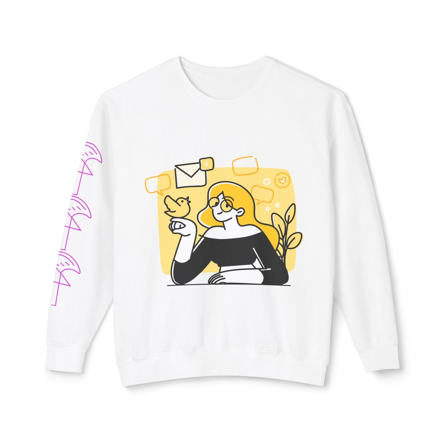 The Social Girl Unisex Lightweight Crewneck Sweatshirt