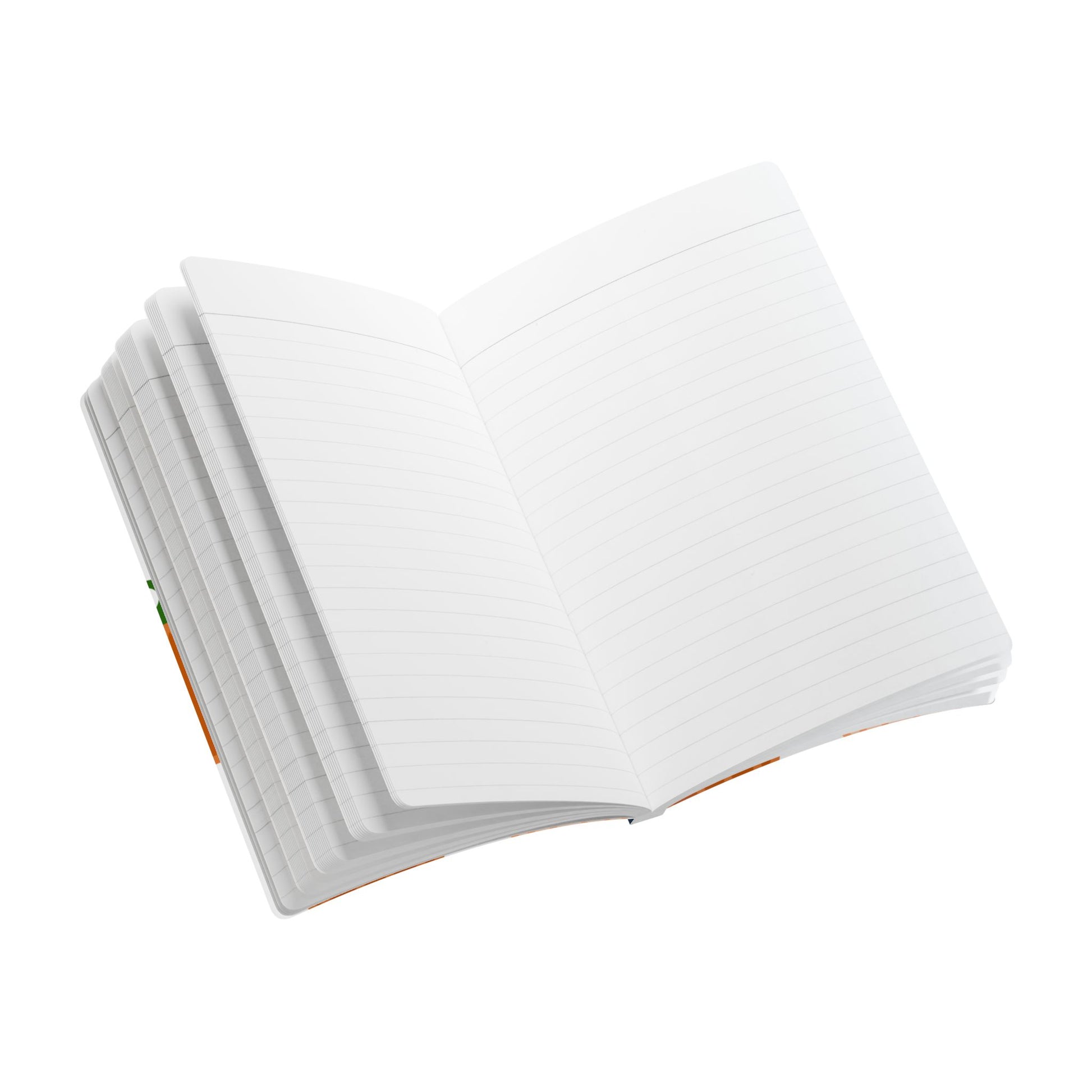 Stack of white notebooks on a white background