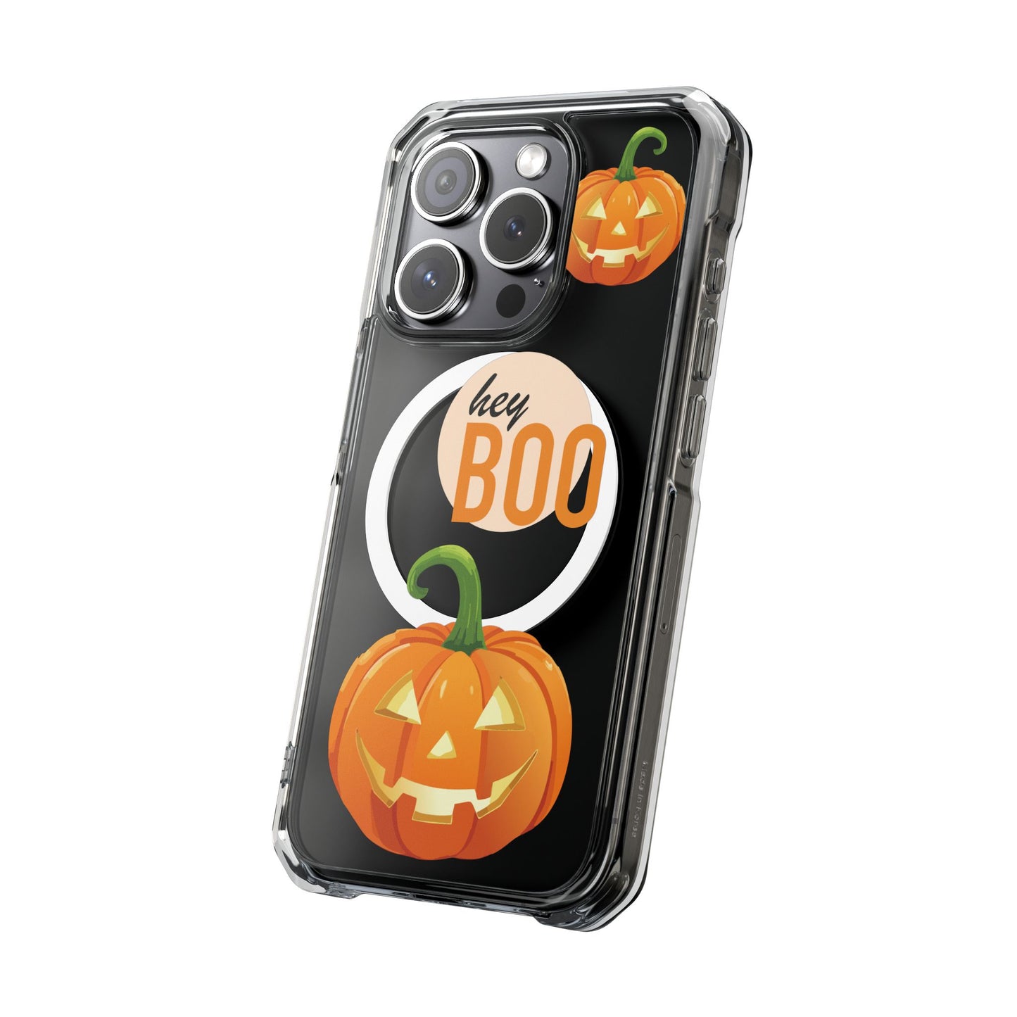 Hey Boo Jack Pumpkin Chic Design Magnetic Clear Impact iPhone Cases