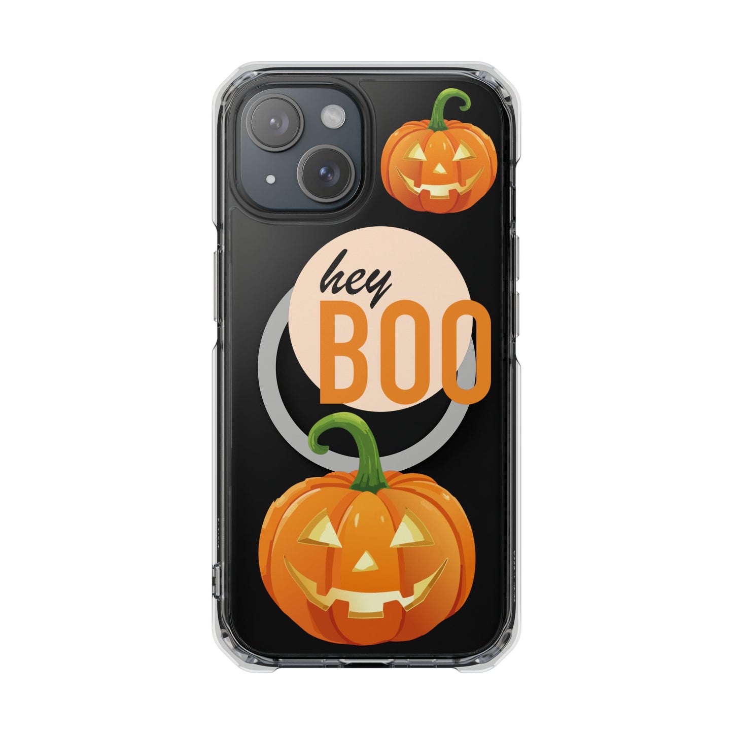 Hey Boo Jack Pumpkin Chic Design Magnetic Clear Impact iPhone Cases