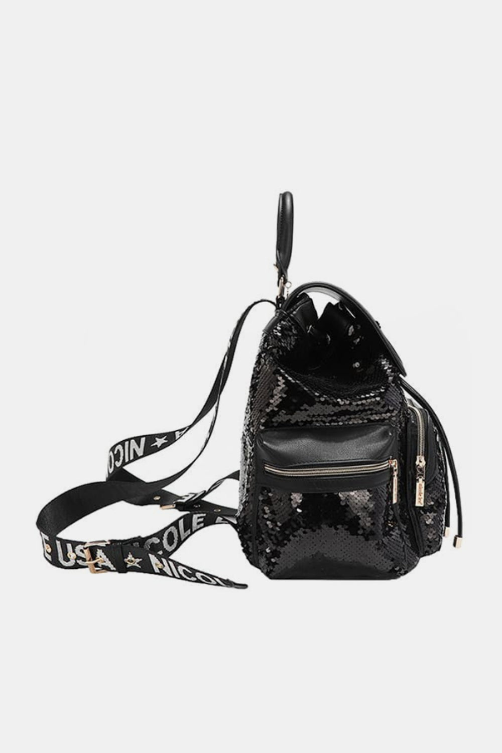 Nicole Lee USA Chic Travel Unisex Sequin Patch Backpack