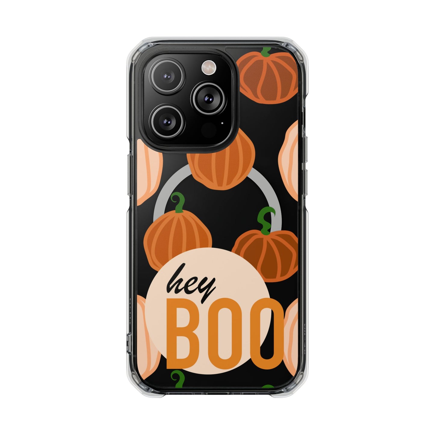 Hay Boo Halloween Pumpkin Phone Magnetic Clear Impact Cases