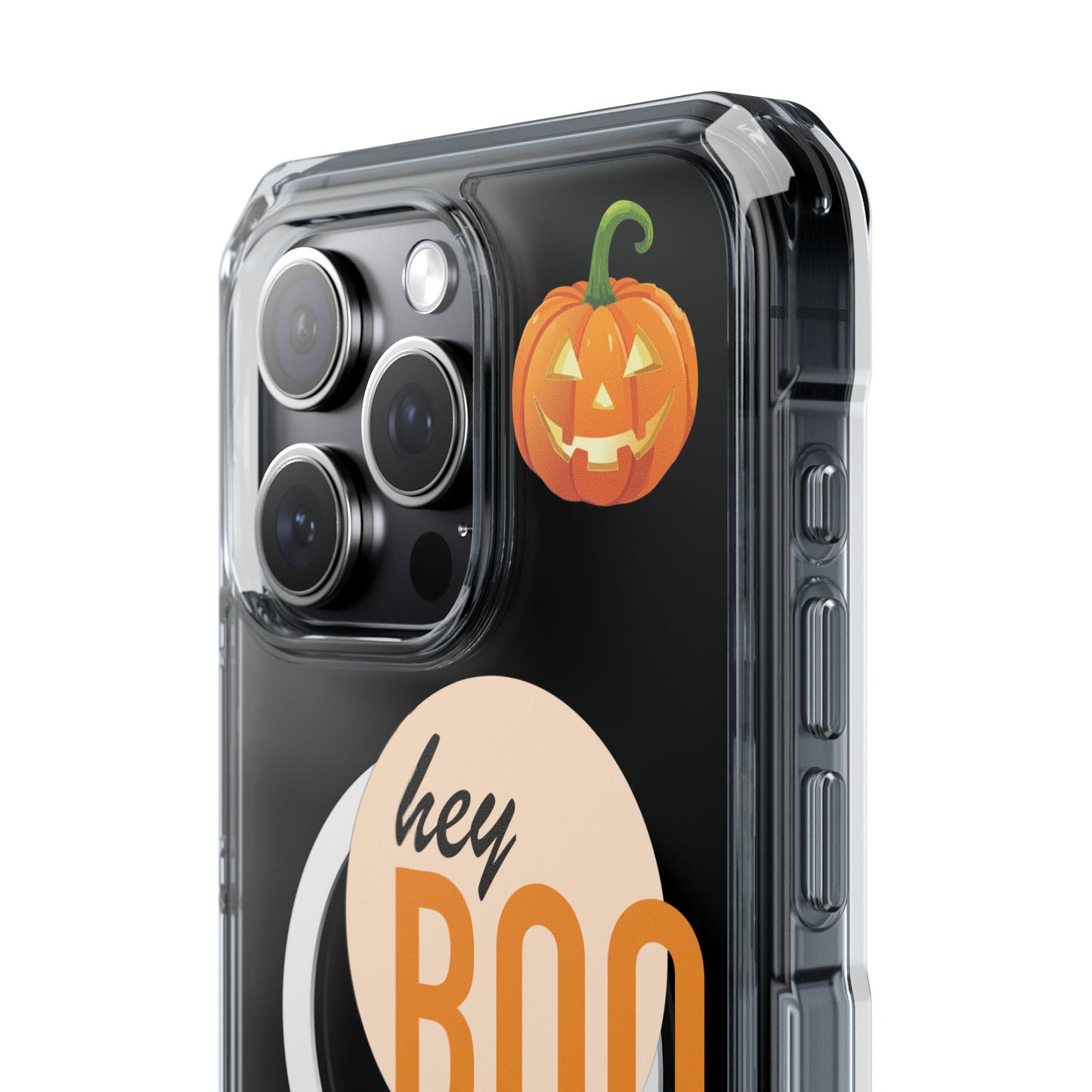 Hey Boo Jack Pumpkin Chic Design Magnetic Clear Impact iPhone Cases