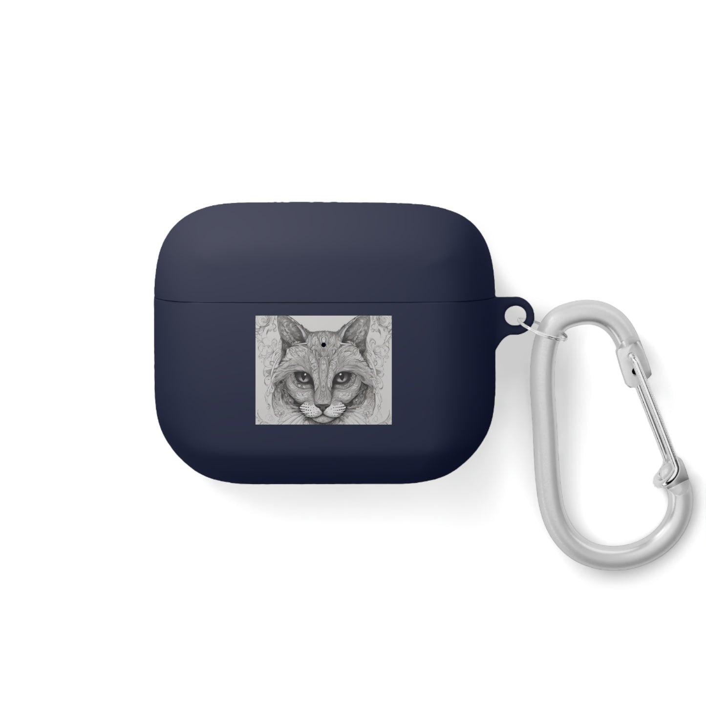 The Cat Black-and-White Print Unisex Travel AirPods and AirPods Pro Case Cover