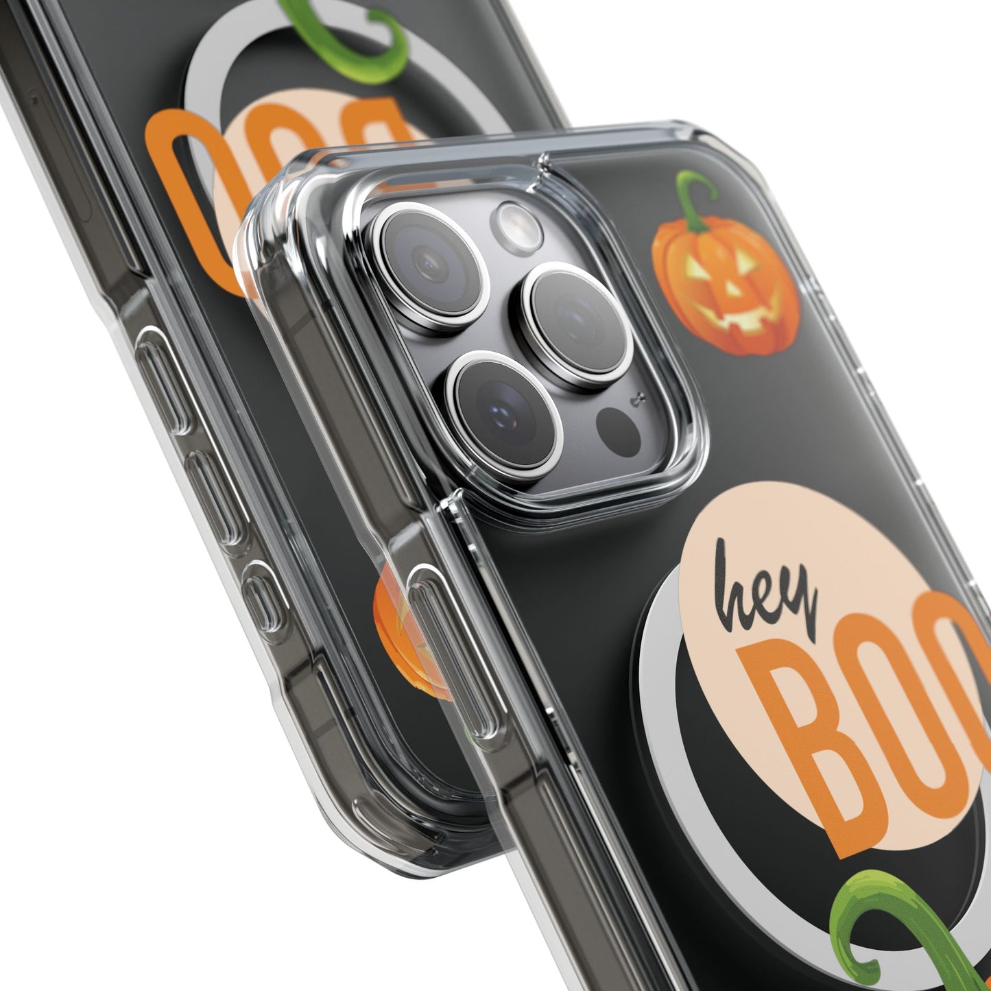 Hey Boo Jack Pumpkin Chic Design Magnetic Clear Impact iPhone Cases