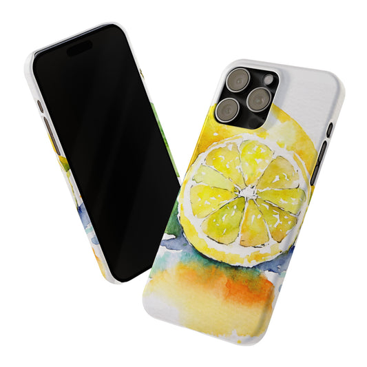 The Lemon Print Watercolor Unisex Travel Slim Phone Cases