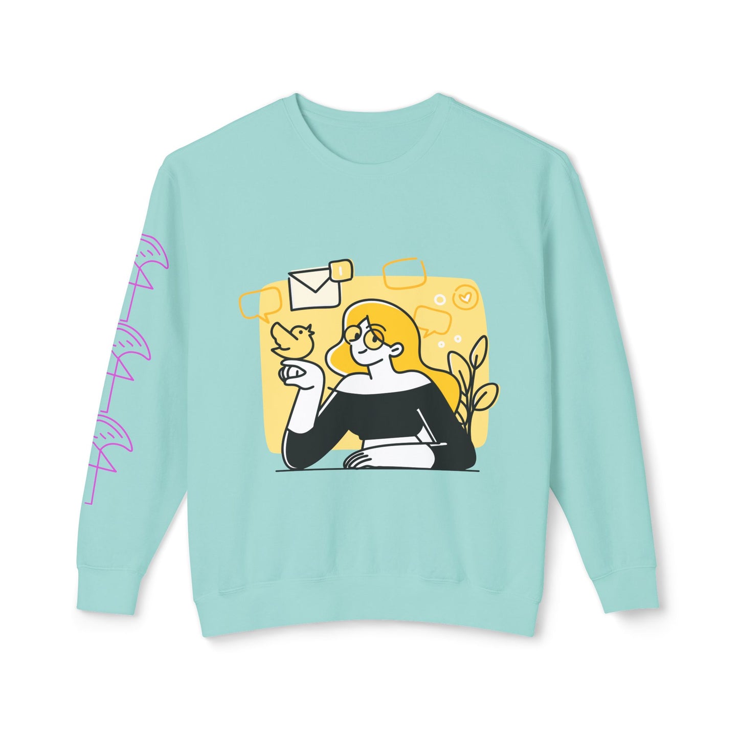 The Social Girl Unisex Lightweight Crewneck Sweatshirt