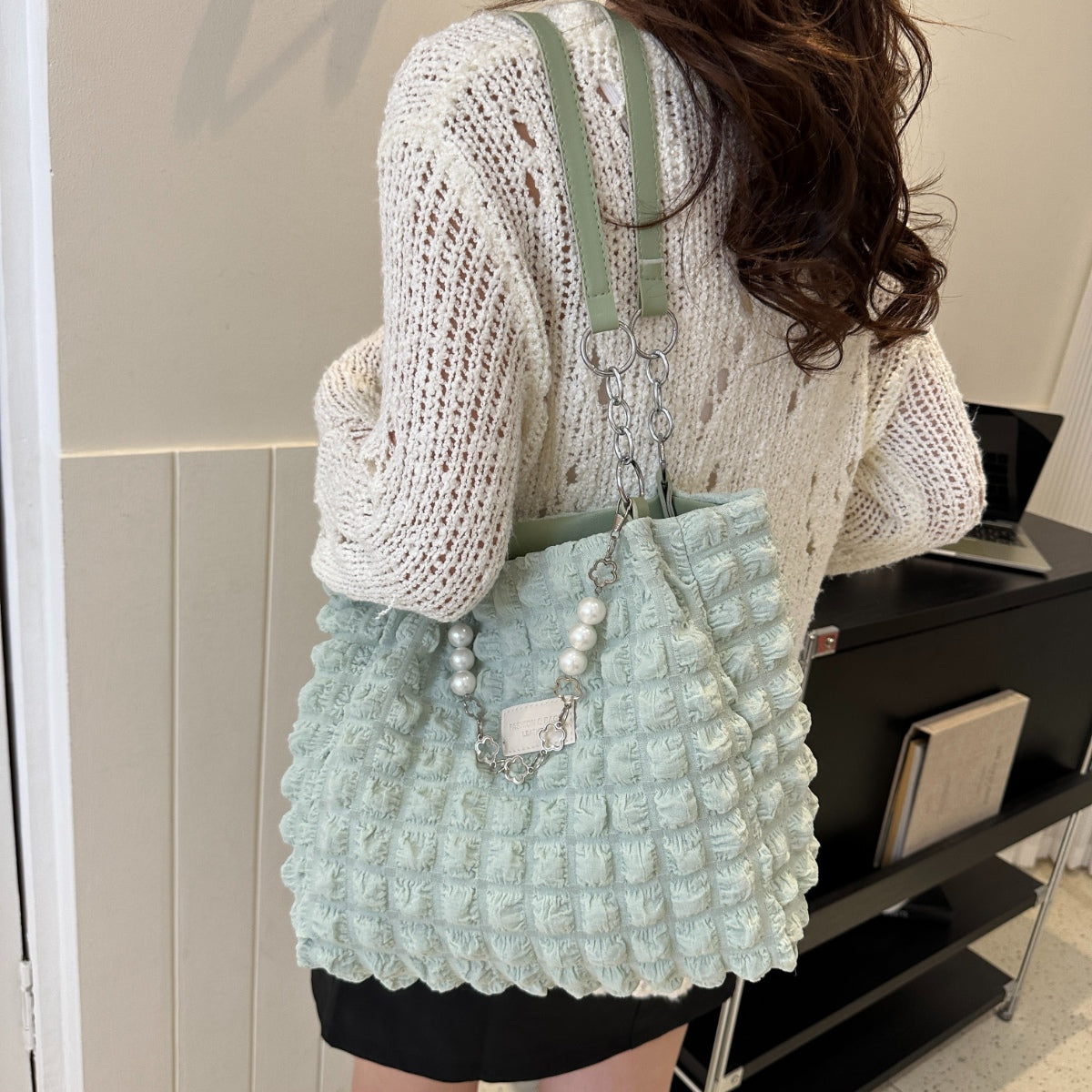 Chic Bubble Textured Tote Bag