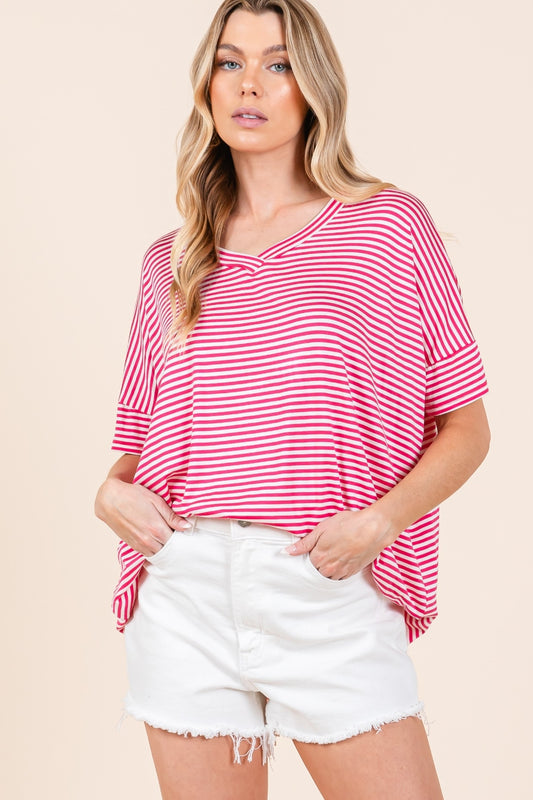 Striped V-Neck T-Shirt