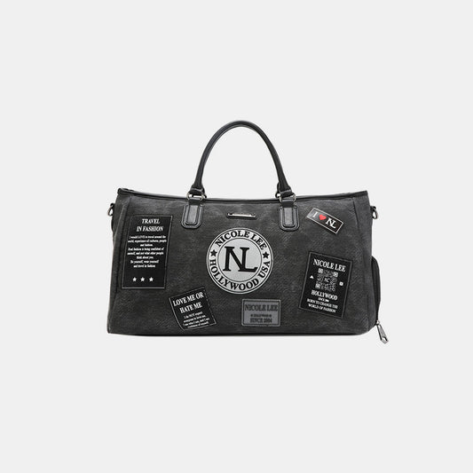 Nicole Lee USA Chic Travel Denim Patch Duffel