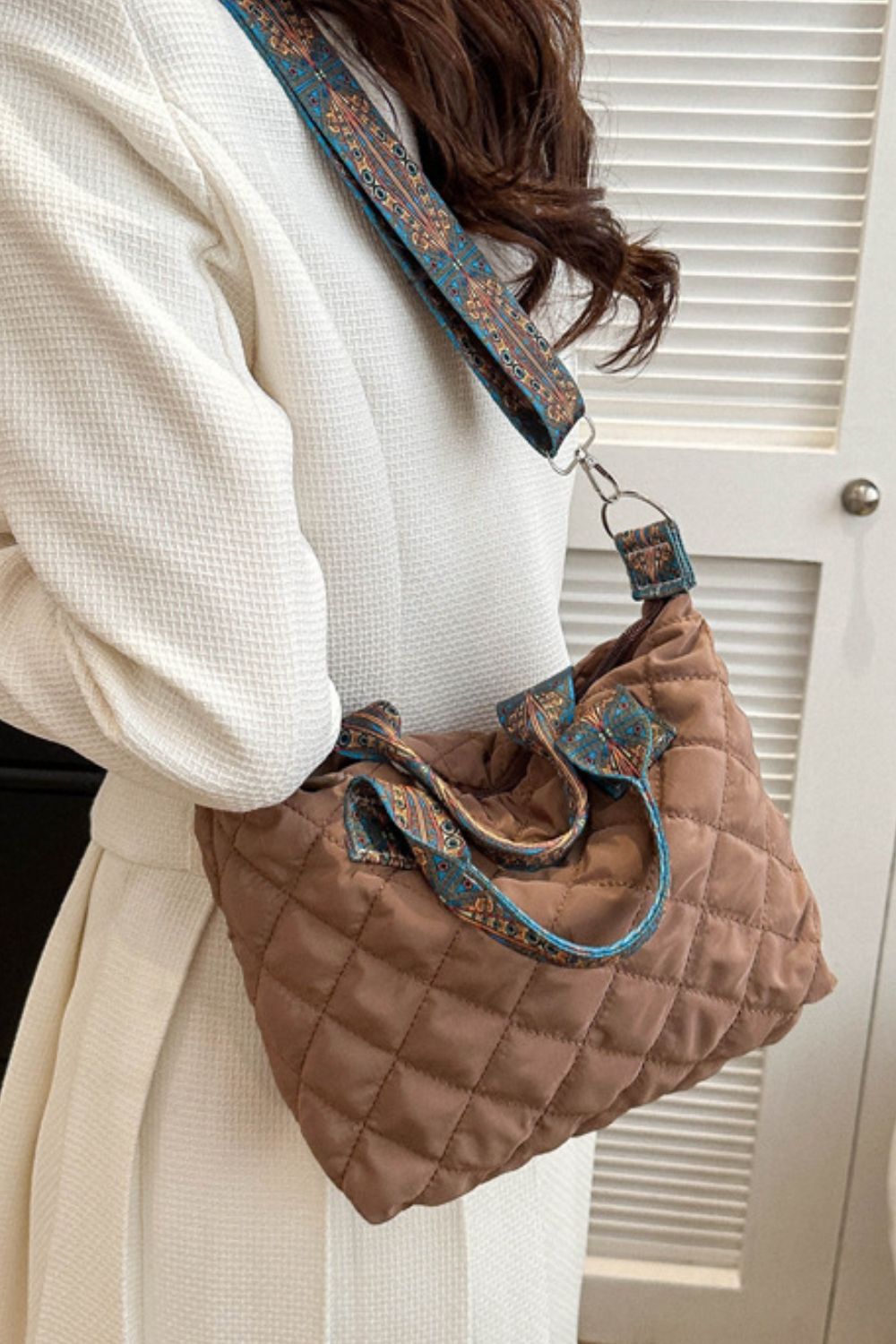 Bubble Textured Printed Strap Chic Women’s Handbag