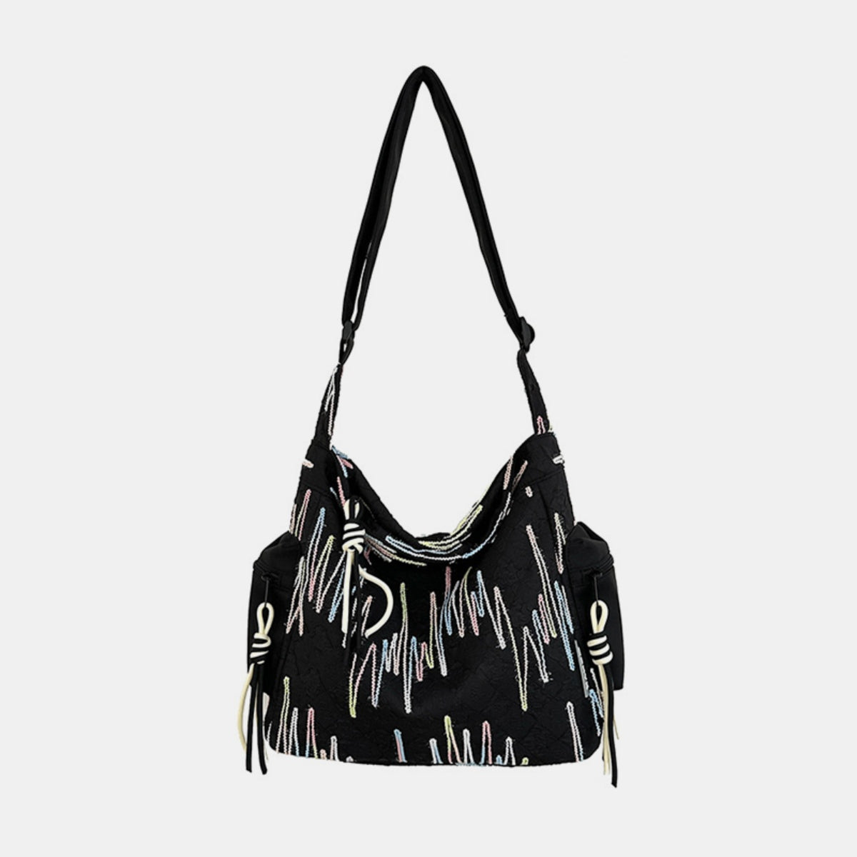 Chic Contrast Texture Shoulder Bag