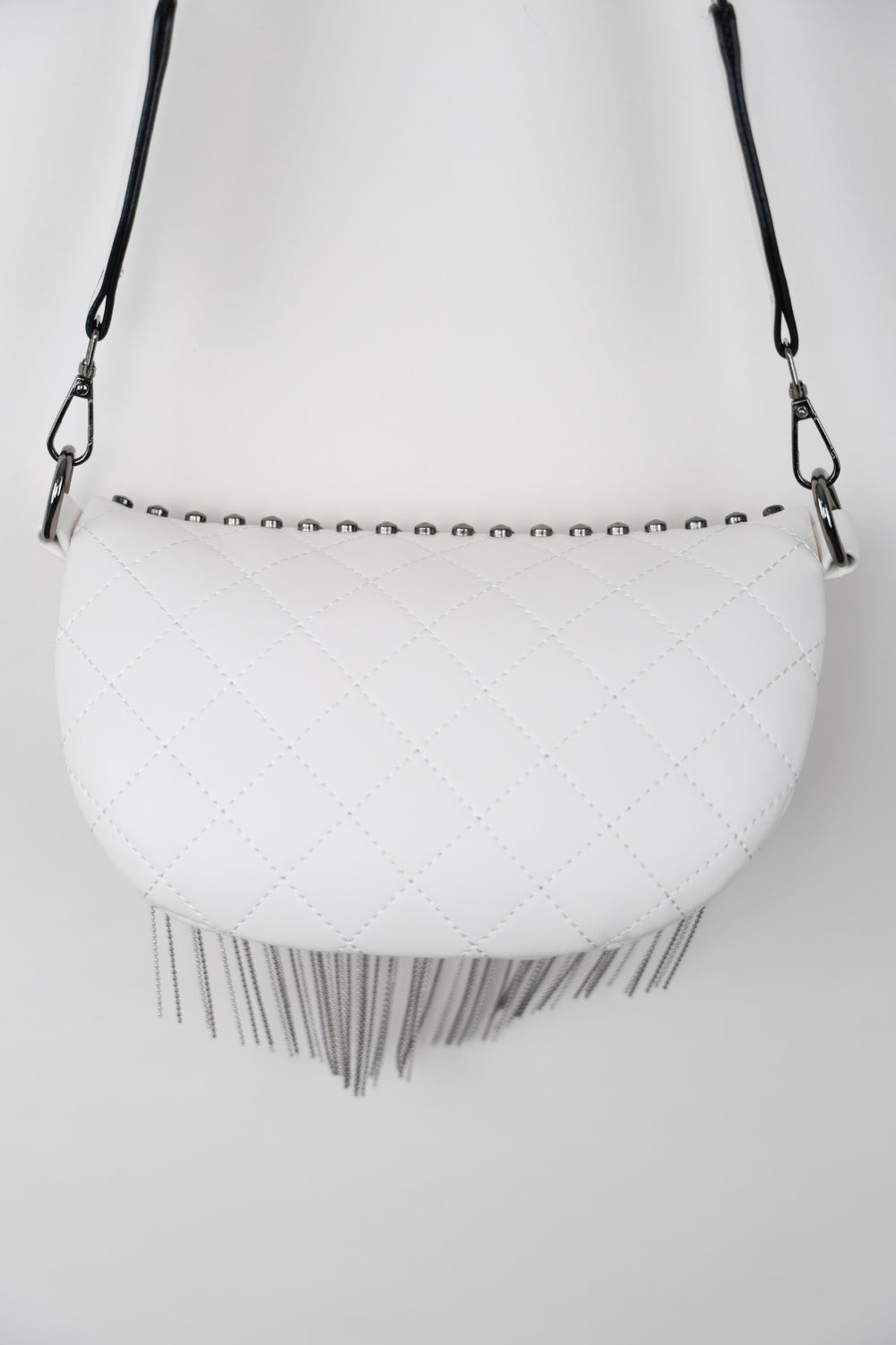 PU Leather Chic Studded Sling Bag with Fringes