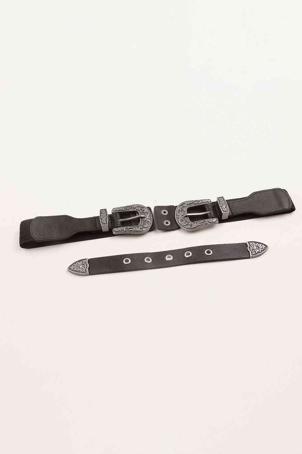 Symmetrical Zinc Alloy Buckle Leather Belt