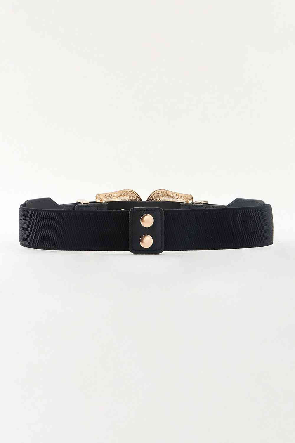 Symmetrical Zinc Alloy Buckle Leather Belt