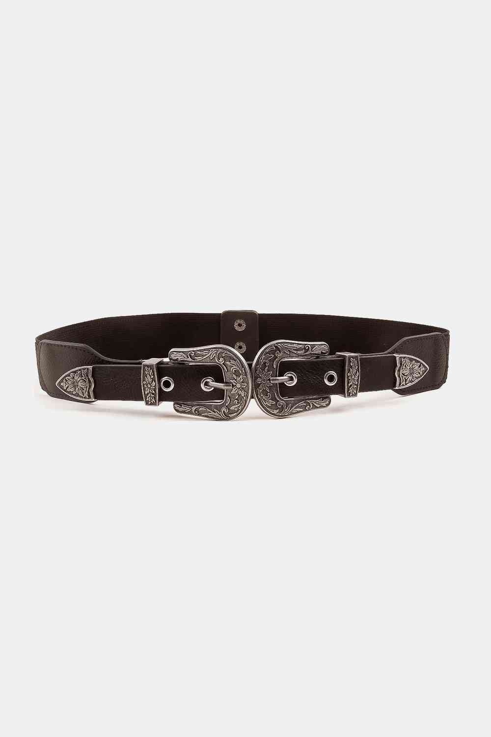 Symmetrical Zinc Alloy Buckle Leather Belt