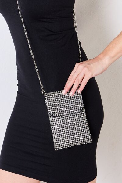 F. L. Rhinestone Mini Crossbody Bag